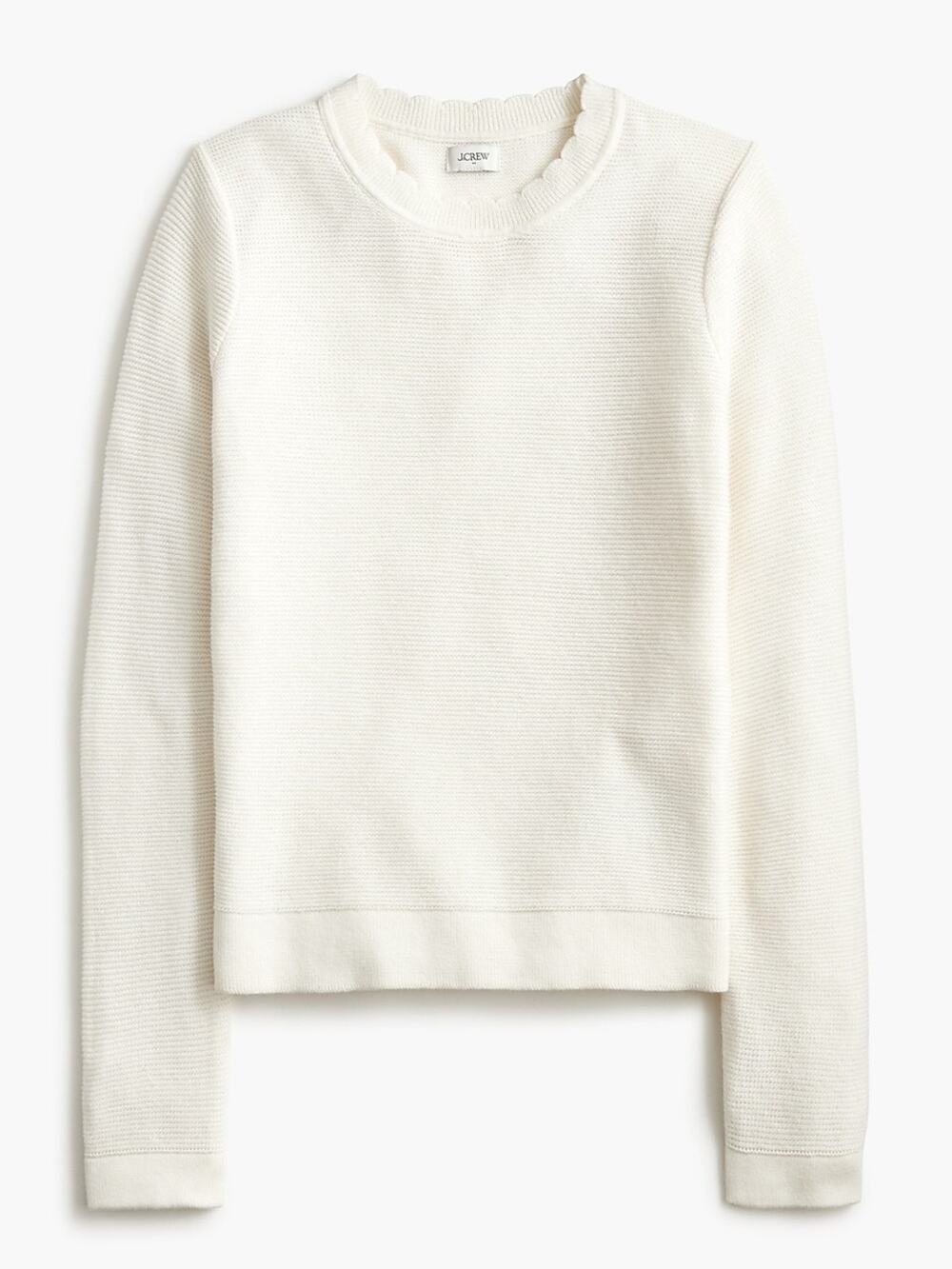 J Crew Scalloped crewneck sweater in ivory Size XS